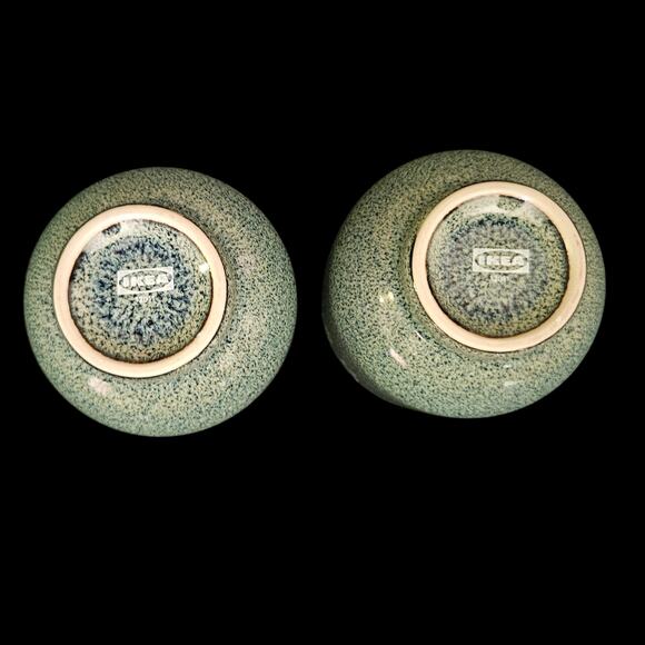 IKEA Stoneware Cups Blue Speckled Glaze 12011 Set of 2 Tumbler Mugs Japan - Picture 3 of 4